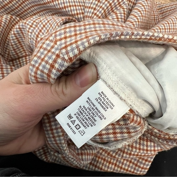 Nordstrom 1. STATE Wide Leg Flare Checker Plaid Pants - Picture 10 of 13